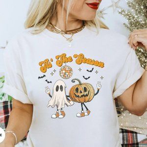 Tis The Season Shirt, Ghost Pumpkin Halloween Party Fall Gifts Shirt